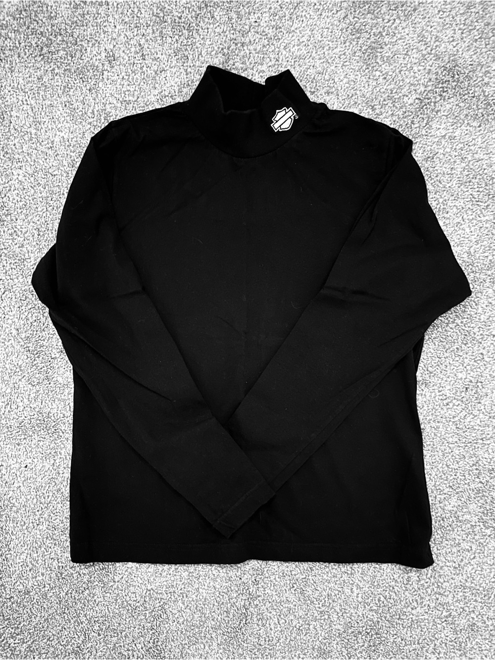 Harley-Davidson Black Long Sleeve Mock Neck Tee with Logo
